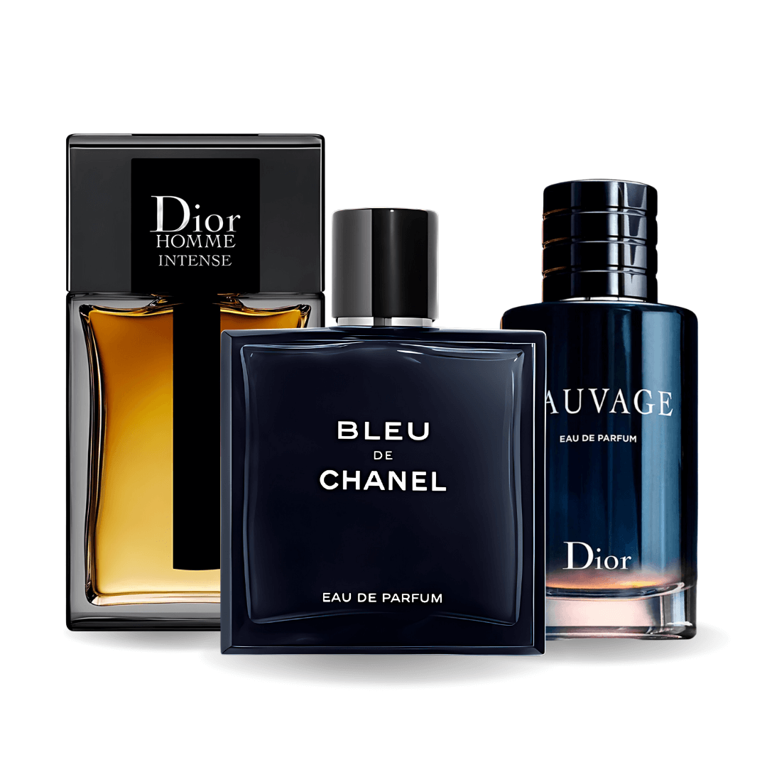 Set de 3 parfumuri | Sauvage · Bleu de Chanel · Dior Homme Intense