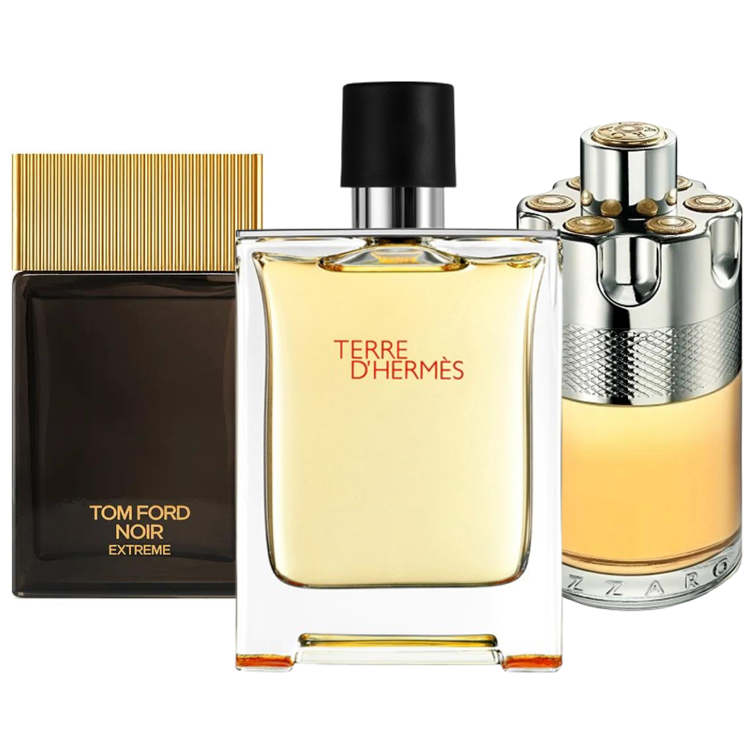 Set de 3 parfumuri | Terre d'Hermès · Azzaro Wanted · Noir Extreme