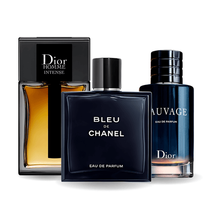 Set de 3 parfumuri | Sauvage · Bleu de Chanel · Dior Homme Intense