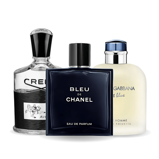 Set de 3 parfumuri | Bleu de Chanel · Creed Aventus · Light Blue