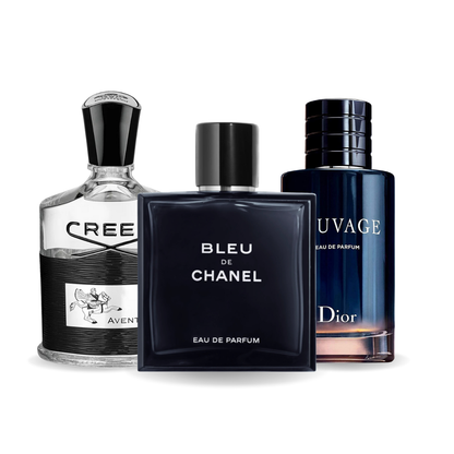 Set de 3 parfumuri | Creed Aventus · Bleu de Chanel · Sauvage