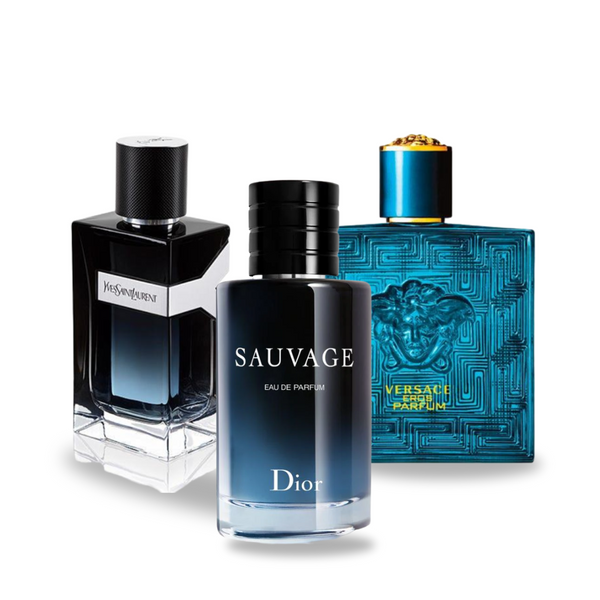 Set de 3 parfumuri | Sauvage · YSL Y · Eros