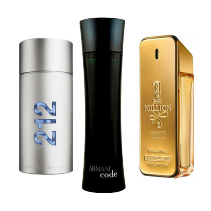 Set de 3 parfumuri | 212 NYC · 1 Million · Armani Code
