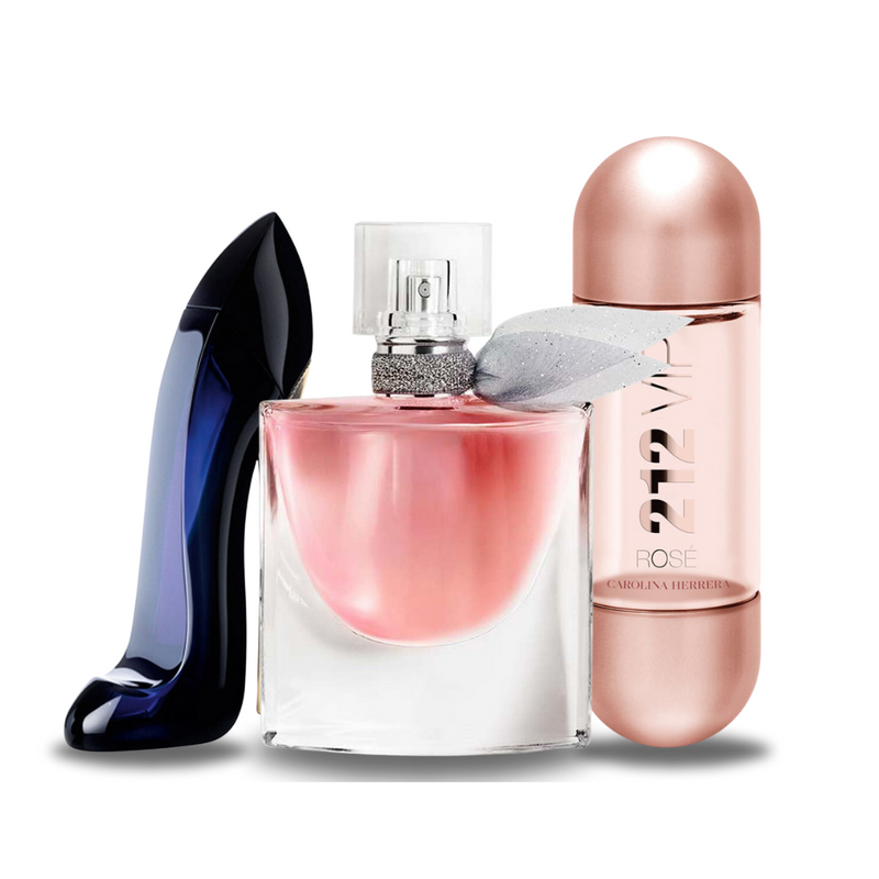 Set de 3 parfumuri | Good Girl · La Vie Est Belle · 212 VIP Rosé