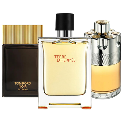 Set de 3 parfumuri | Terre d'Hermès · Azzaro Wanted · Noir Extreme